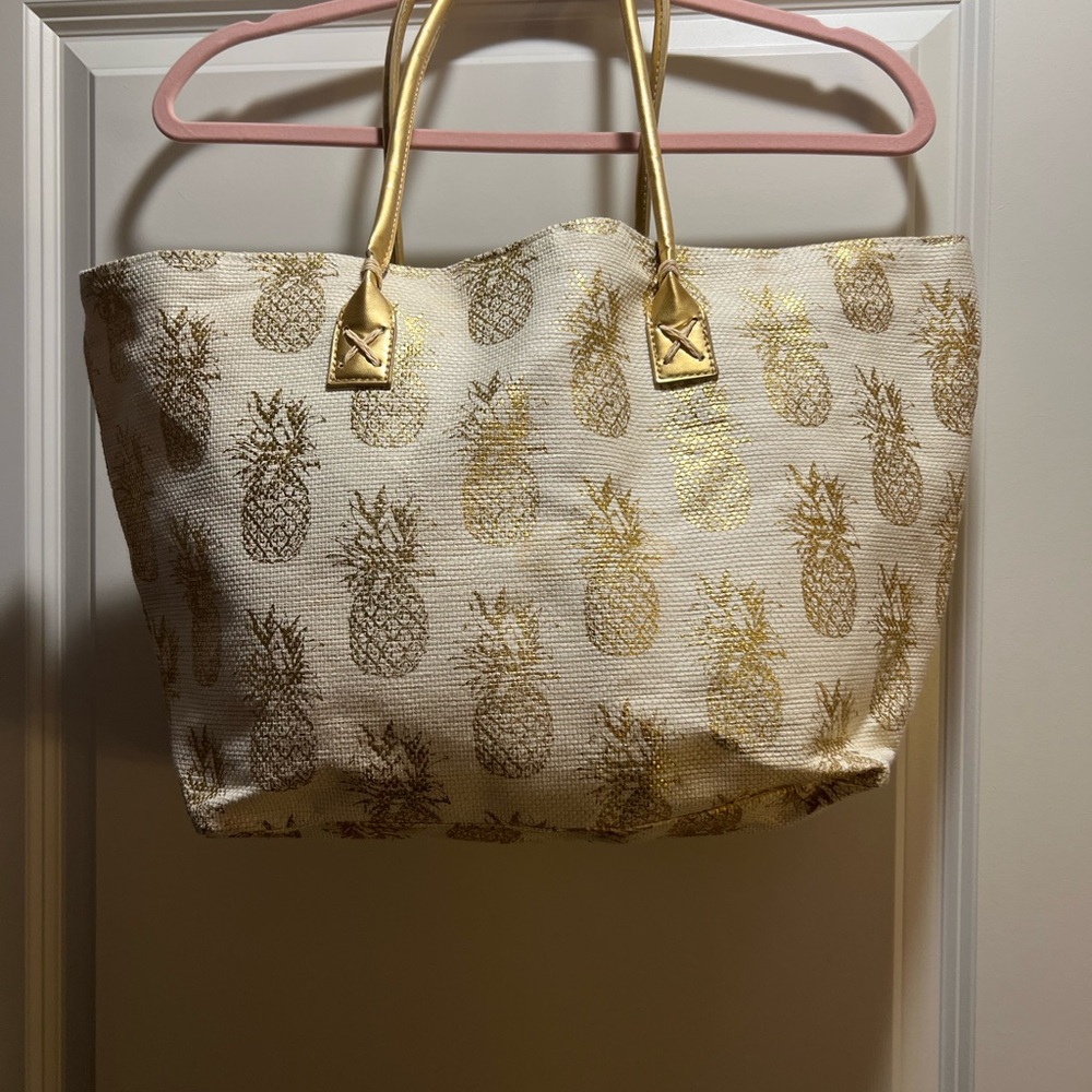 Gold Pineapple Tote Bag